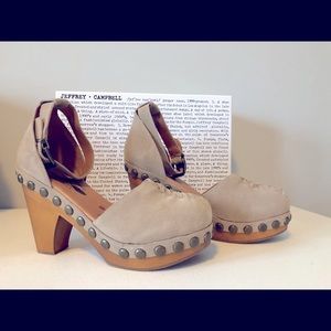 Free People taupe clog by Jeffrey Campbell